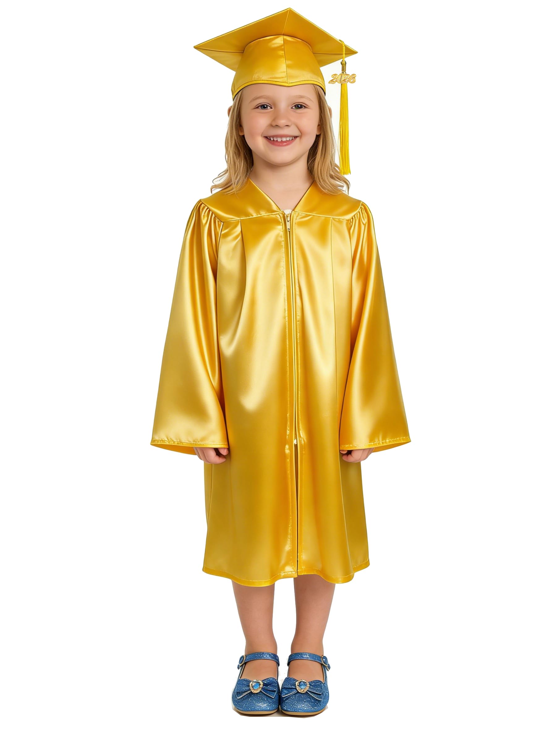 GradPlaza Kids Graduation Cap and Gown Set with 2026 Tassel Shiny