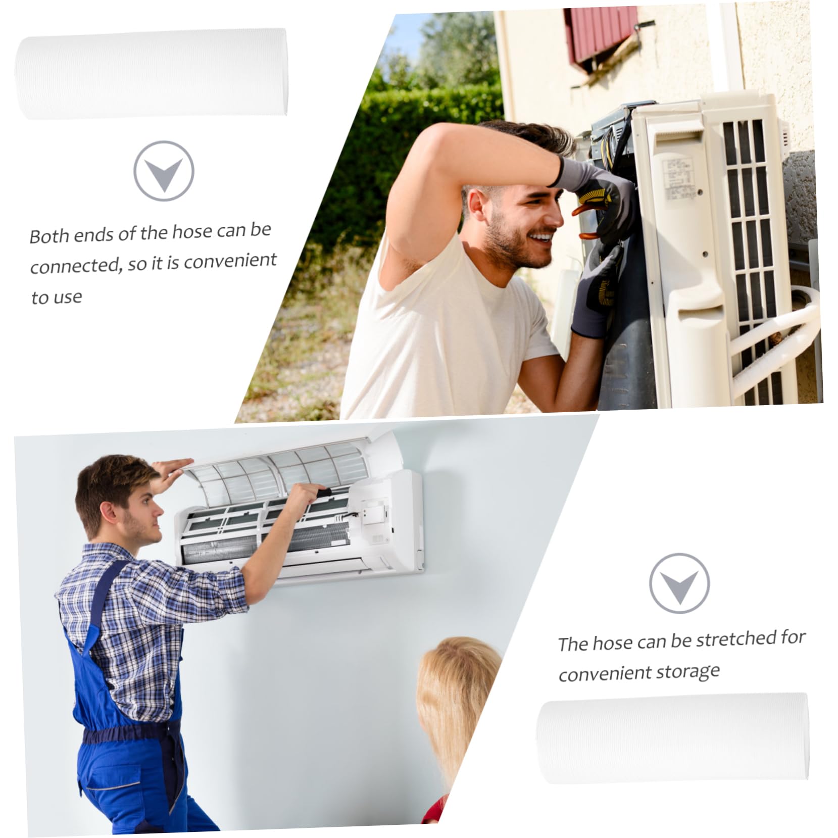 Alipis Tubo Flessibile Ppr per Condizionatore Portatile Bianco, 2 Metri, Facile da Installare da Conservare, Estremità Connettibili per Ventilazione Efficiente