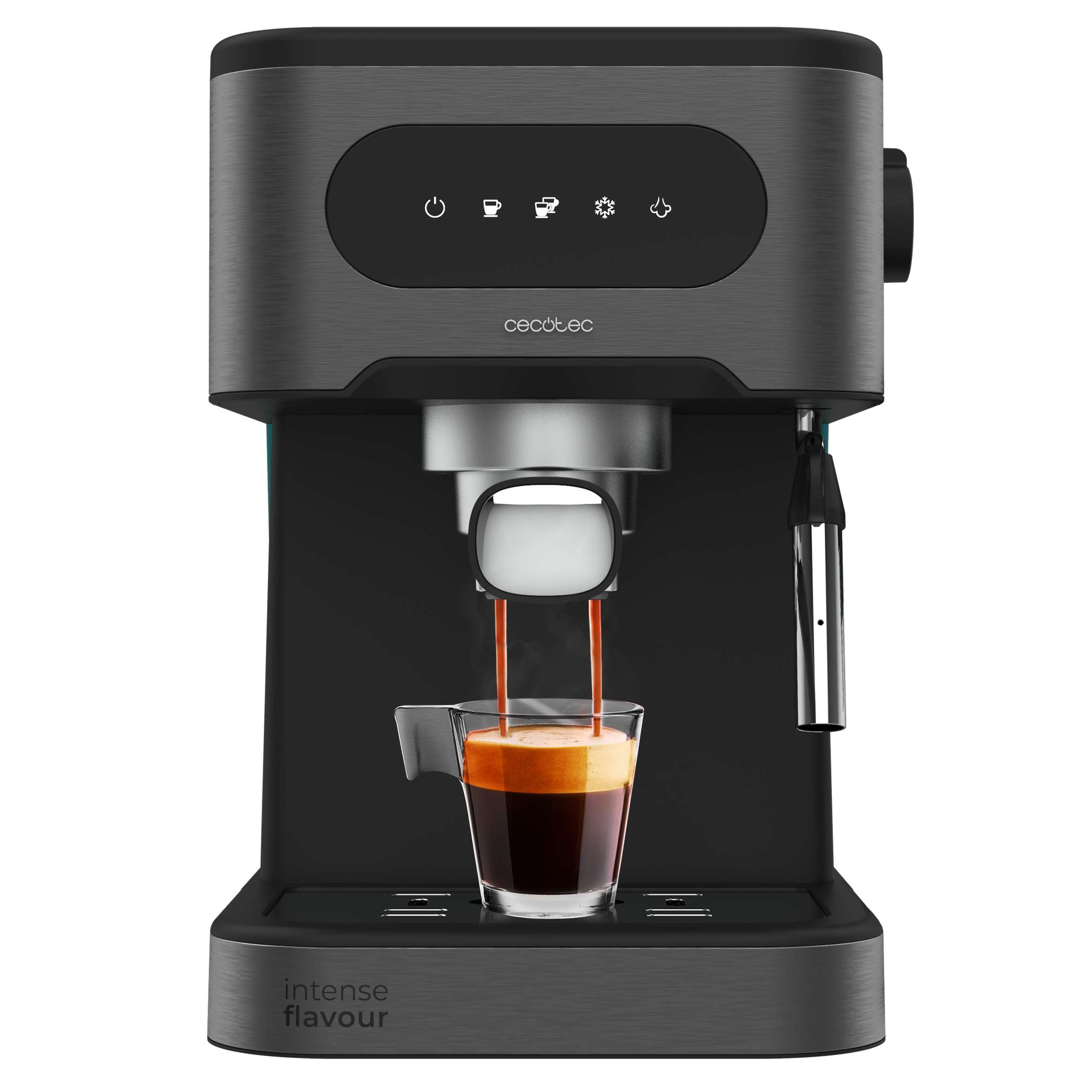 Cecotec Espresso Machine Power Espresso 20 Coldbrew. Espresso and Cappuccino, Cold Coffee, 20 Bar Pressure, Swivel Steam Spout, Professional Quality at Home