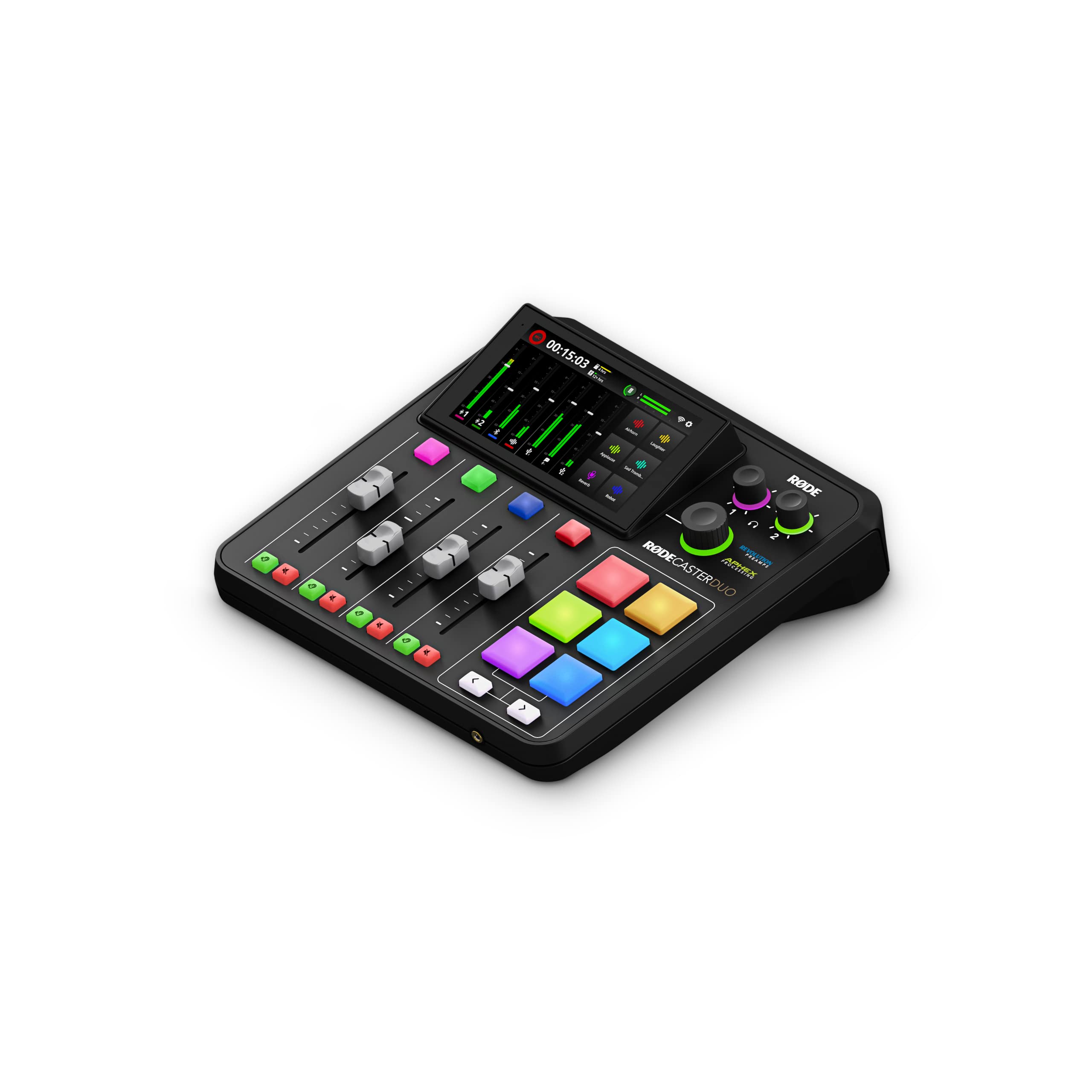RØDE RØDECaster Duo Soluzione di produzione audio compatta all-in-one RØDE RØDECaster Duo per i podcast, lo streaming, la produzione musicale e la creazione di contenuti