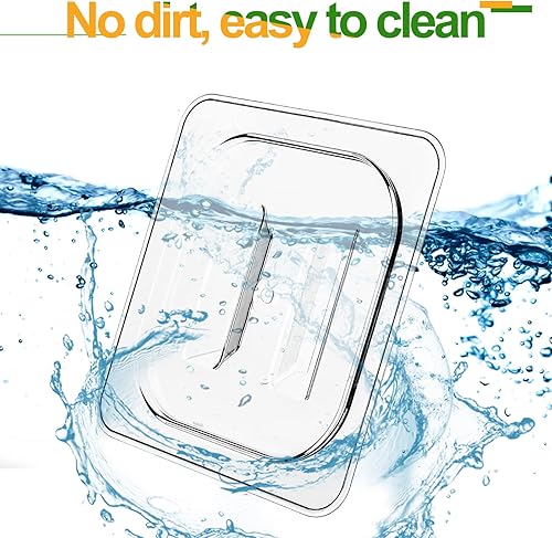 Miniatura 4 de 8 tapas de policarbonato para sartén de hotel con asa, tamaño 16, tapa de bandeja de plástico transparente para mesa de vapor, 6.9 x 6.3 pulgadas,