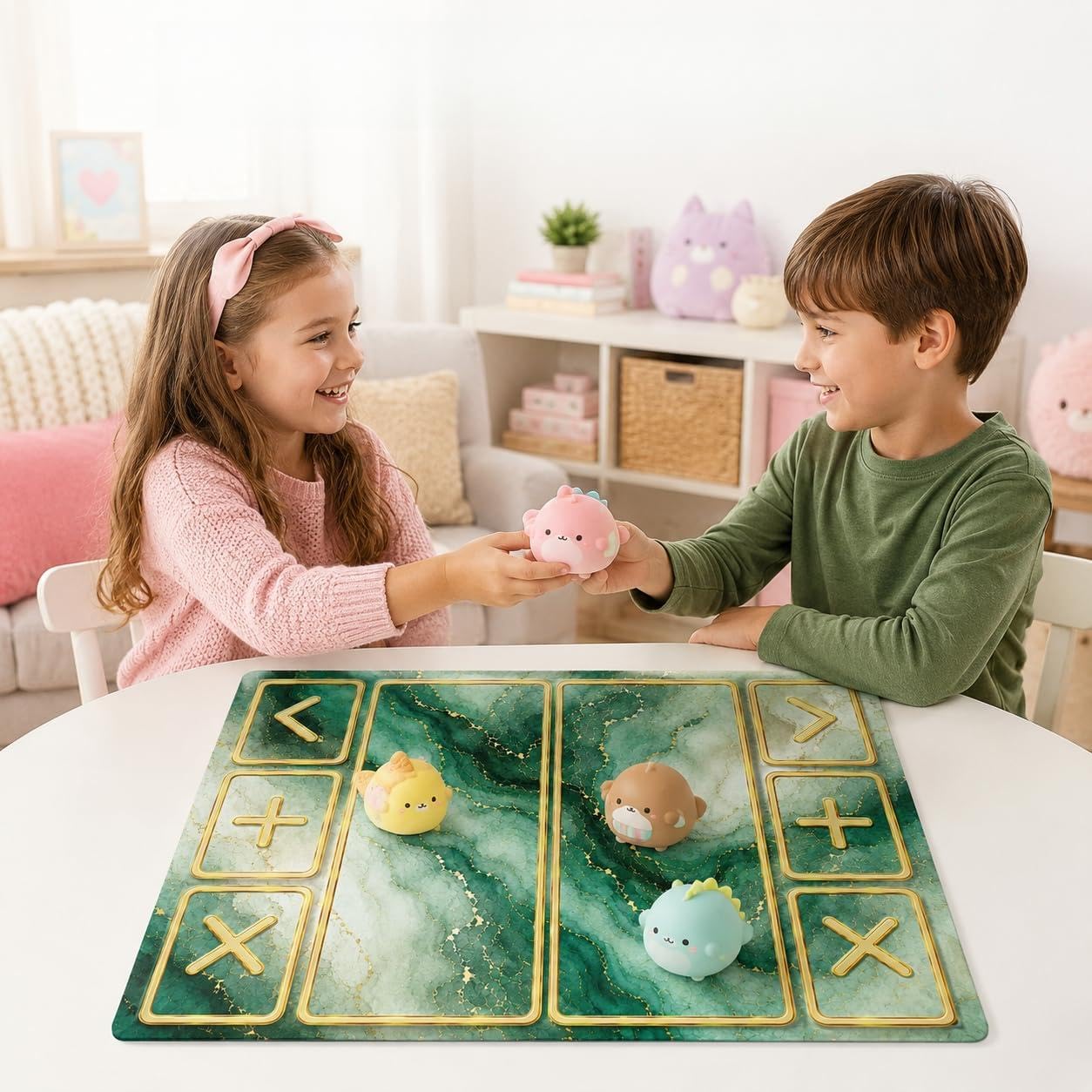 Squishy Trading Mat, 16x18 Inch Fidget Board with Accept & Decline Zones