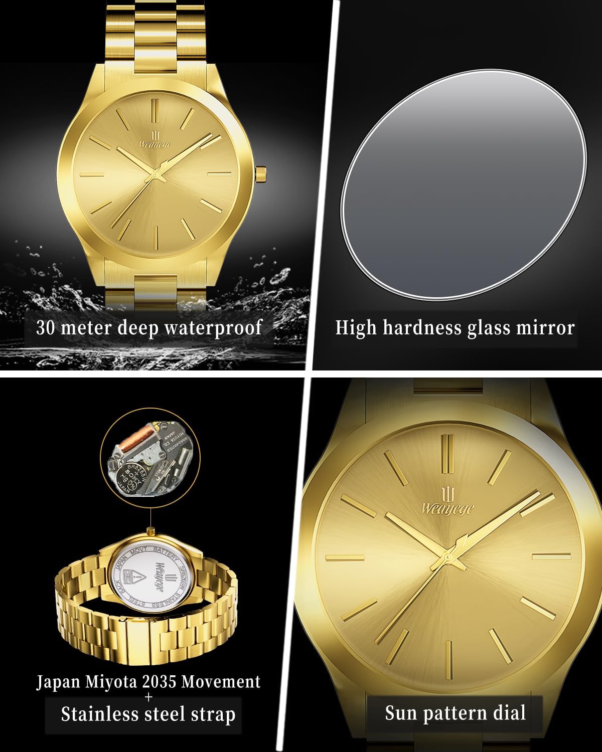 Mens Watches,Classical Stainless Steel Men's Wrist Watches,Fashion Minimalist Business Men's Wrist Watches Luxury Quartz Waterproof Watches Bussiness Watches for Men,Gifts for Men