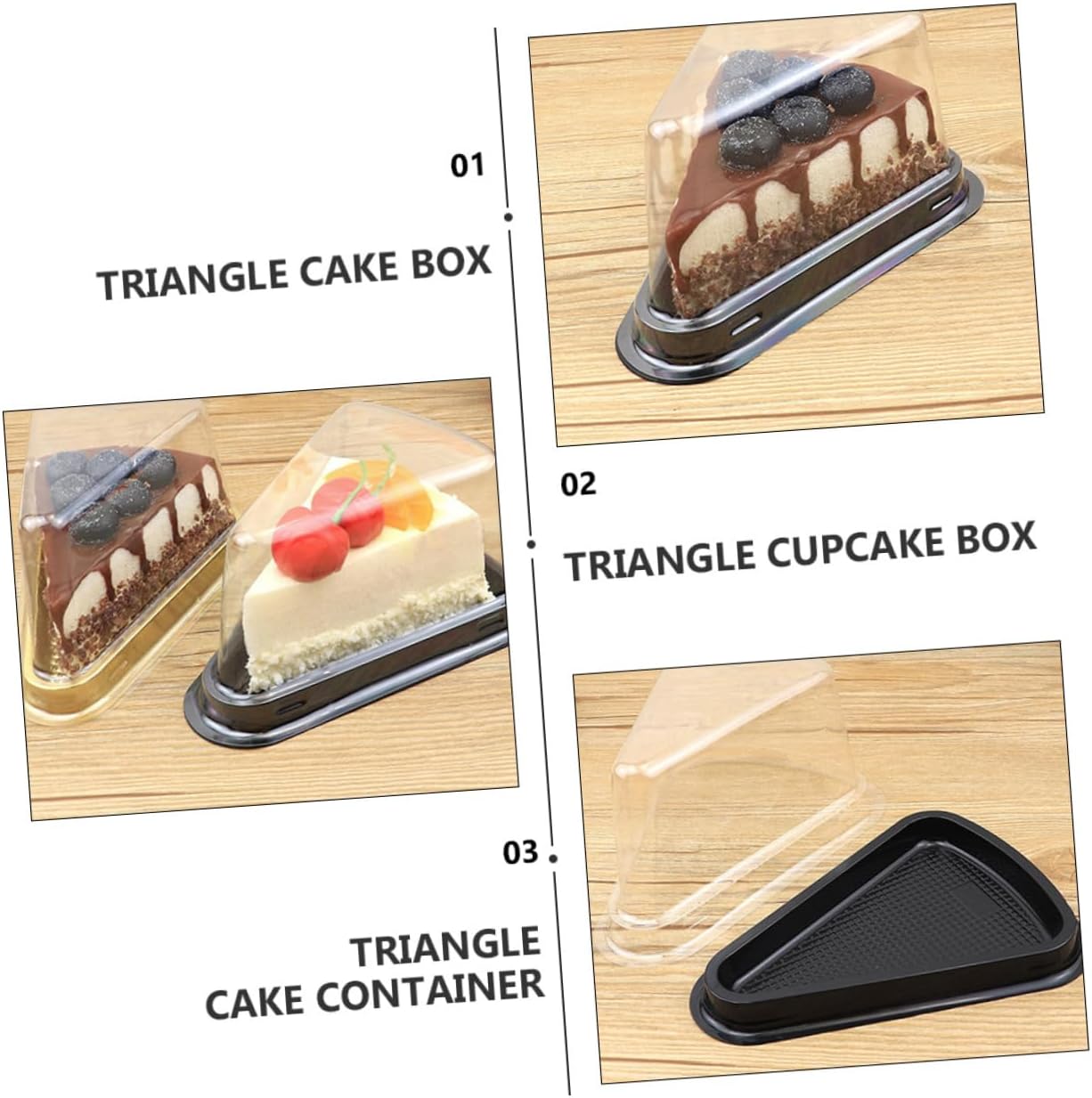 100pcs Triangle Cupcake Carrier Box Sturdy Bakery Cake Box for Occasions