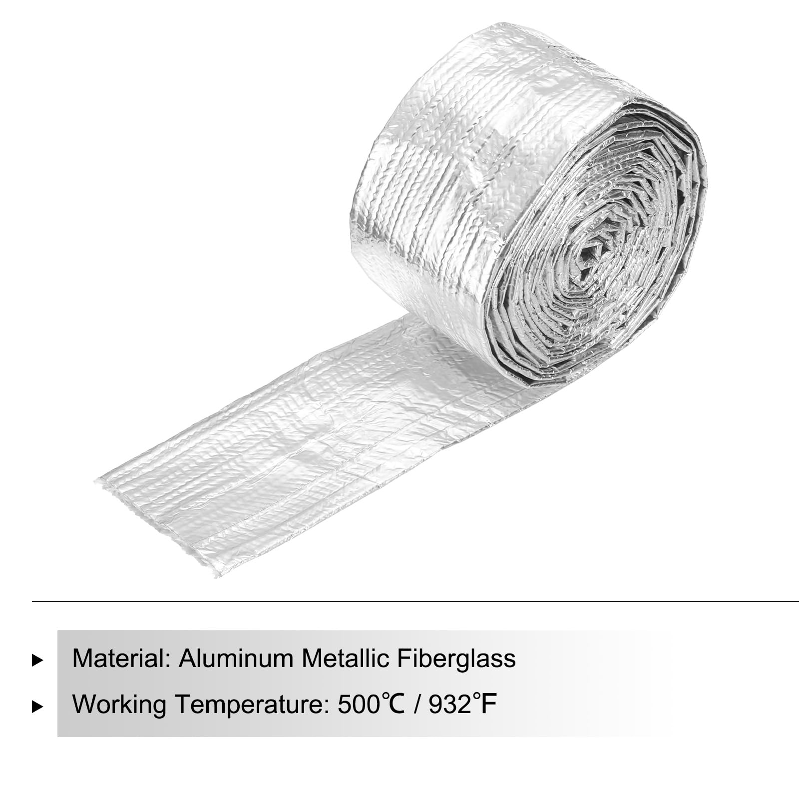 QUARKZMAN Guaina Termica in Alluminio 1 3/8" ID x 10.5Ft Guaina Termica in Alluminio Metallizzato in Fibre di Vetro per Cavi di Alimentazione Cavi Cablaggio Elettrico