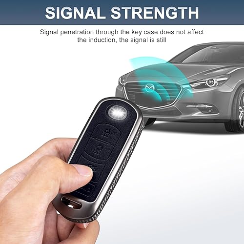 Miniatura 5 de YO&YOYE Compatible con funda para llavero Mazda con llavero, modelo 2 negro, modelo 2 negro