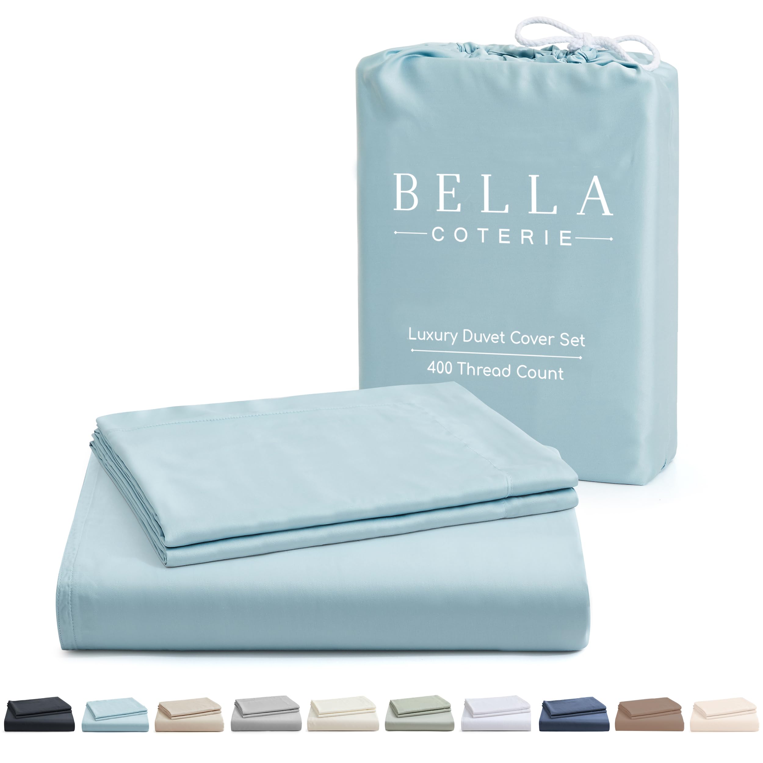 Bella Coterie Luxury Bamboo Viscose King Size Duvet Cover Set