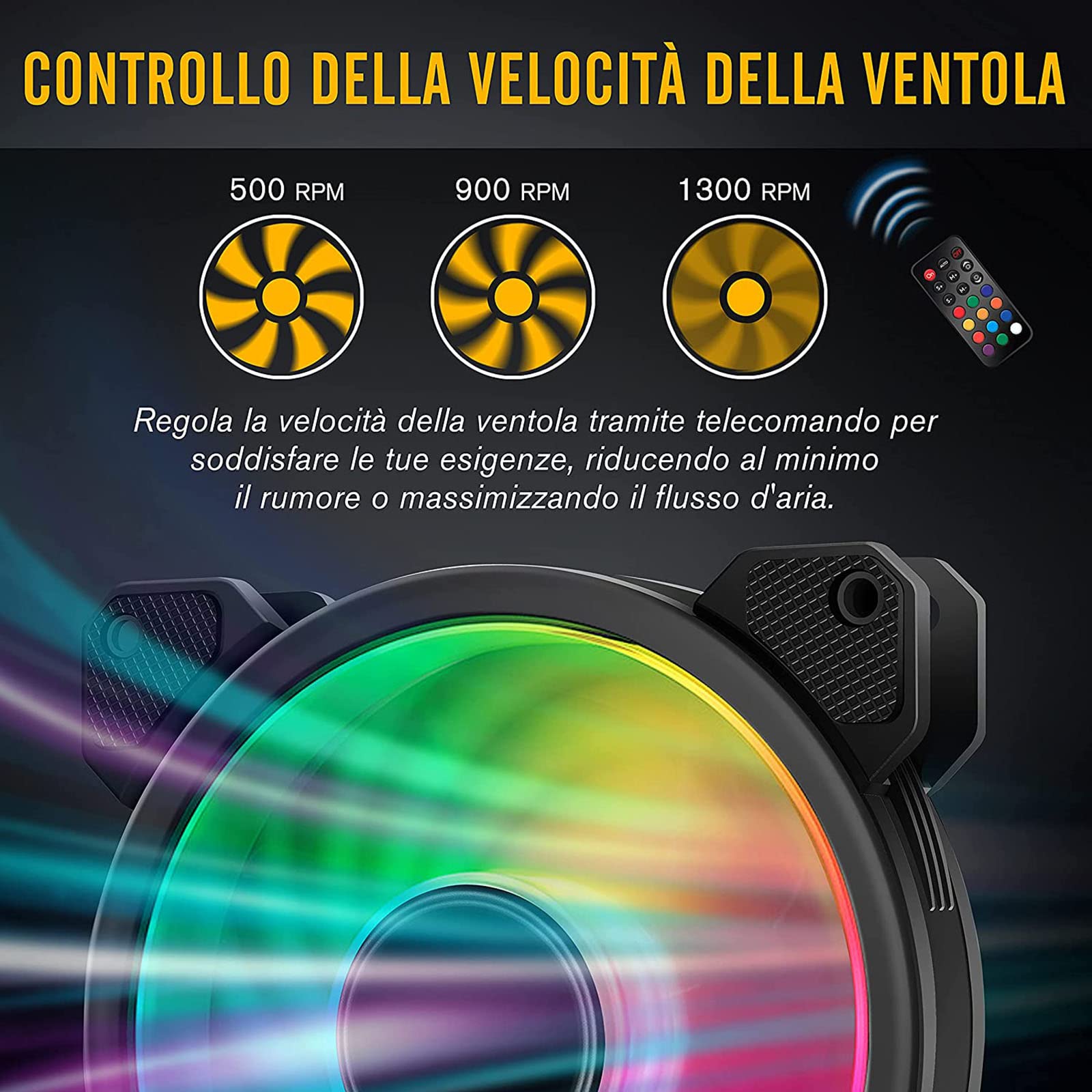 6 ventilateurs LED ARGB colorés PC Case 120 mm HUB LED RGB avec télécommande Aura SYNC 3 broches SILENCIEUX FLUX D'AIR ÉLEVÉ POUR REFROIDISSEMENT DESKTOP