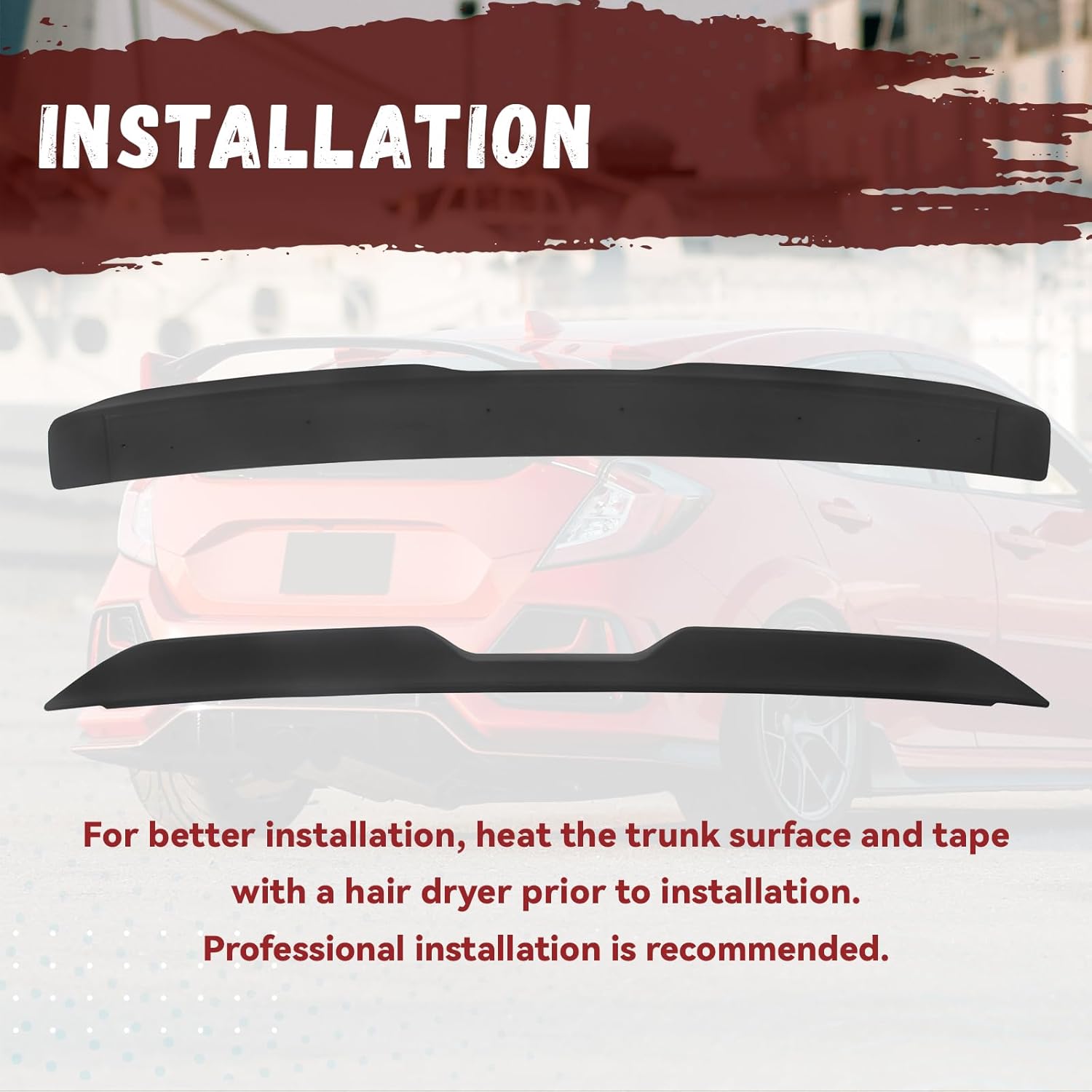 HECASA Rear Trunk Spoiler Compatible with 2008-2017 Dodge Challenger Coupe SRT SXT GT Demon Style Painted Black