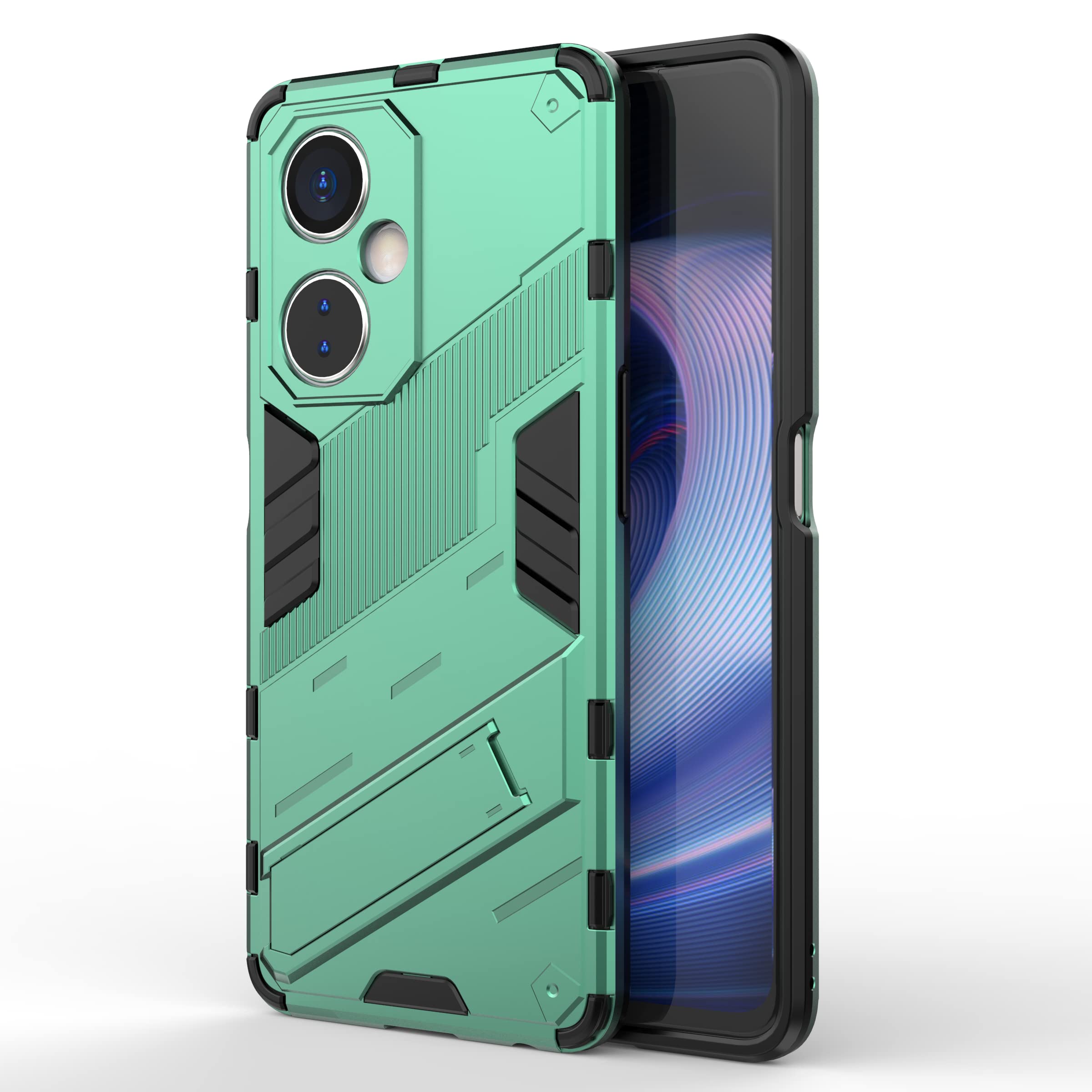 Custodia OnePlus 11 Protettiva Militare – Cover Ibrida TPU E PC Con Supporto Pieghevole – Nero - copertina