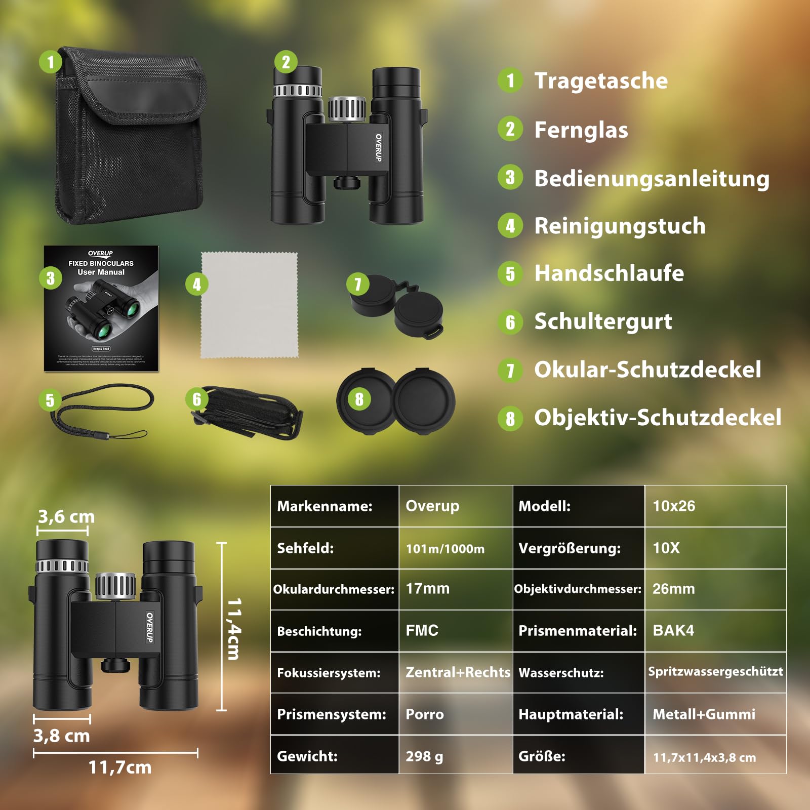 Fernglas Erwachsene 10x26 Kompakt