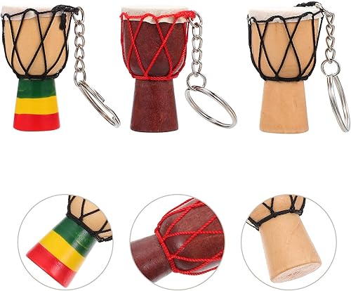 Miniatura 9 de Ciieeo Llavero de tambor Djembe de madera con colgante de tambor mini llavero de tambor de mano colgante de tambor de mano llavero de tambor