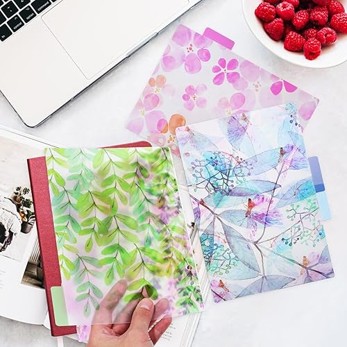 Miniatura 8 de 12 unidades/2 juegos de 6 separadores de carpetas A5 de plástico con pestañas divisores de carpetas de páginas para carpetas de 6 agujeros,