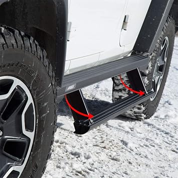 ARIES 3036571 ActionTrac 65-Inch Retractable Powered Running Boards, Select Jeep Wrangler JL , Black