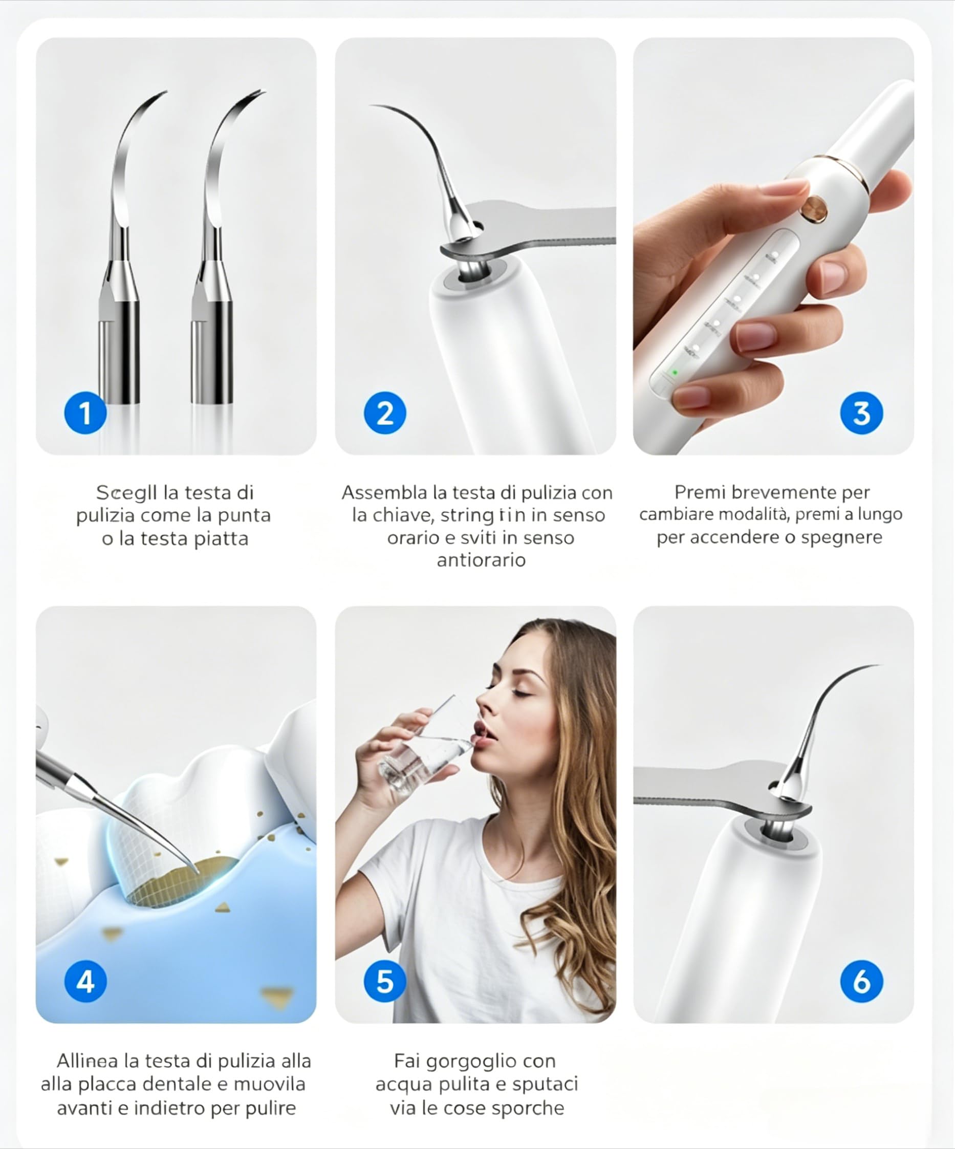 2.0 Kit Pulizia Denti Tartaro,rimuove La Placca E Le Macchie Dai Denti, Ideale Da Portare in Viaggio O A Casa