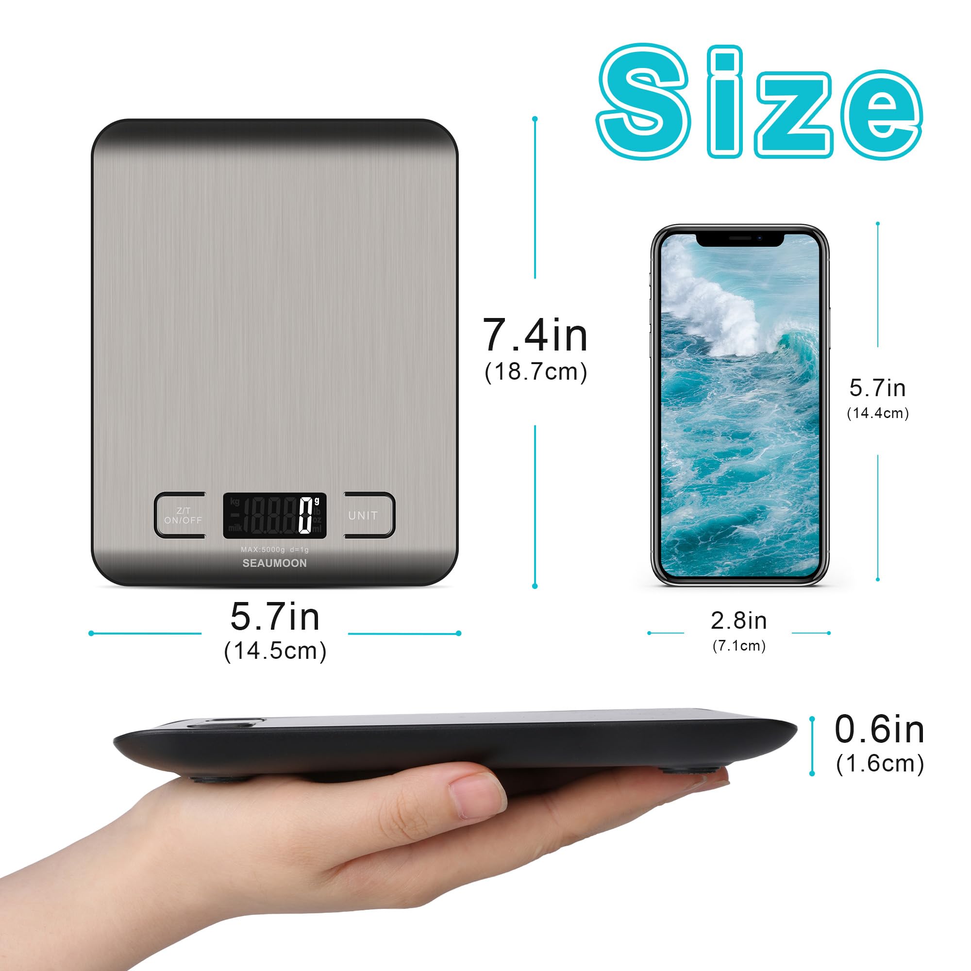 Kitchen Food-Scale Digital Grams-Ounces Kitchen-Scale Baking Cooking Meal  1g 0.1oz Precise 11lb Sliver : Amazon.sg: Home