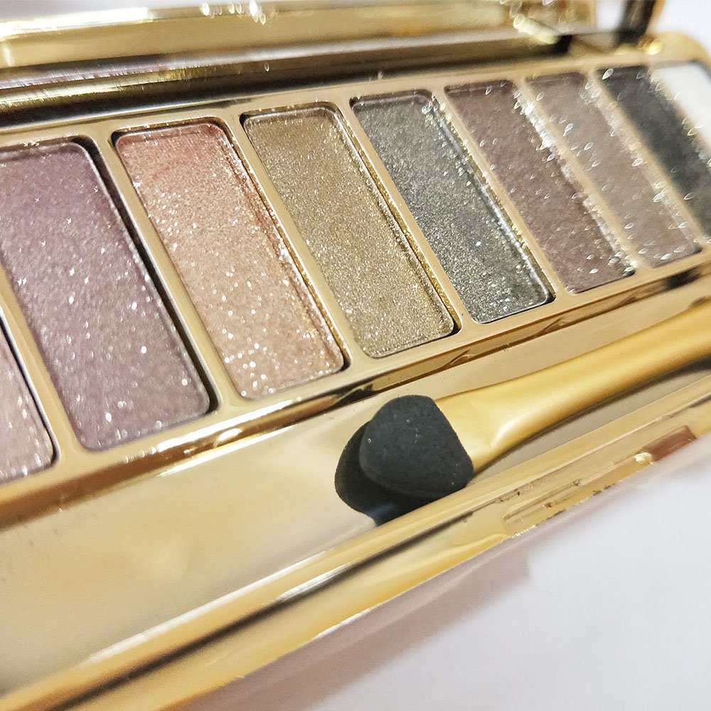 Paleta de sombra de ojos brillante de 9 colores, cepillo de maquillaje y espejo, juego de brochas de maquillaje para mujer, diamante cosmético, brillante, colorido, maquillaje, purpurina, impermeable, sombra de ojos en polvo 4