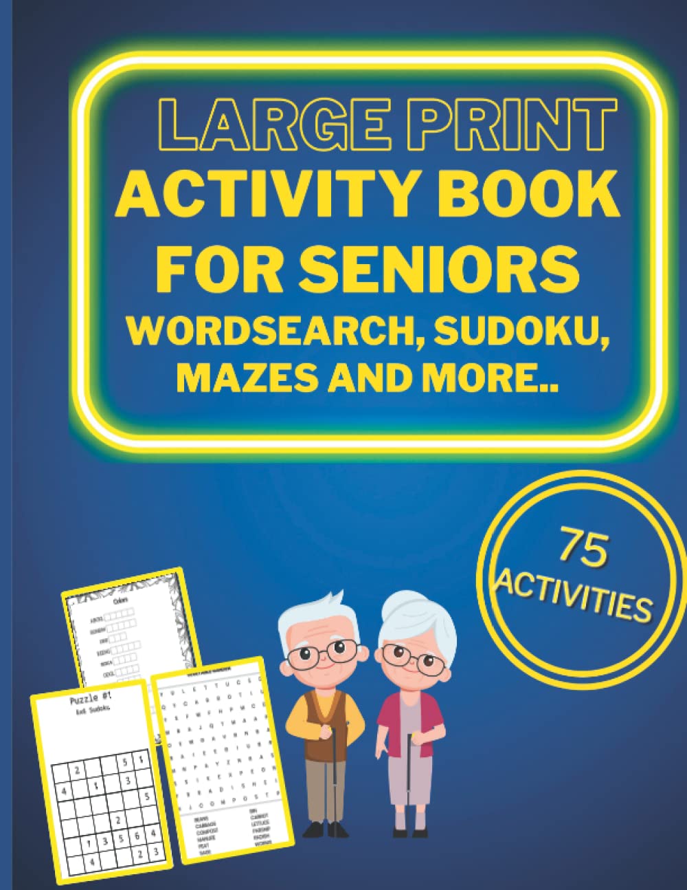 Large Print Activity Book for Seniors Wordsearch,Sukodu, Mazes and more: Activity Book for People with Dementia & Alzheimers
