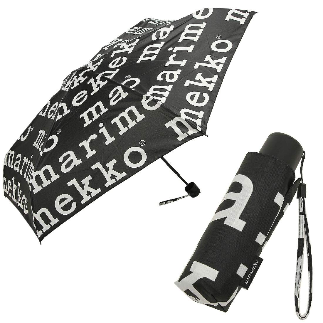新品未使用 marimekko マリメッコ 折り畳み傘 Amazon | マリメッコ 折り畳み傘 48859 910 BK/WH MINI MANUAL [並行