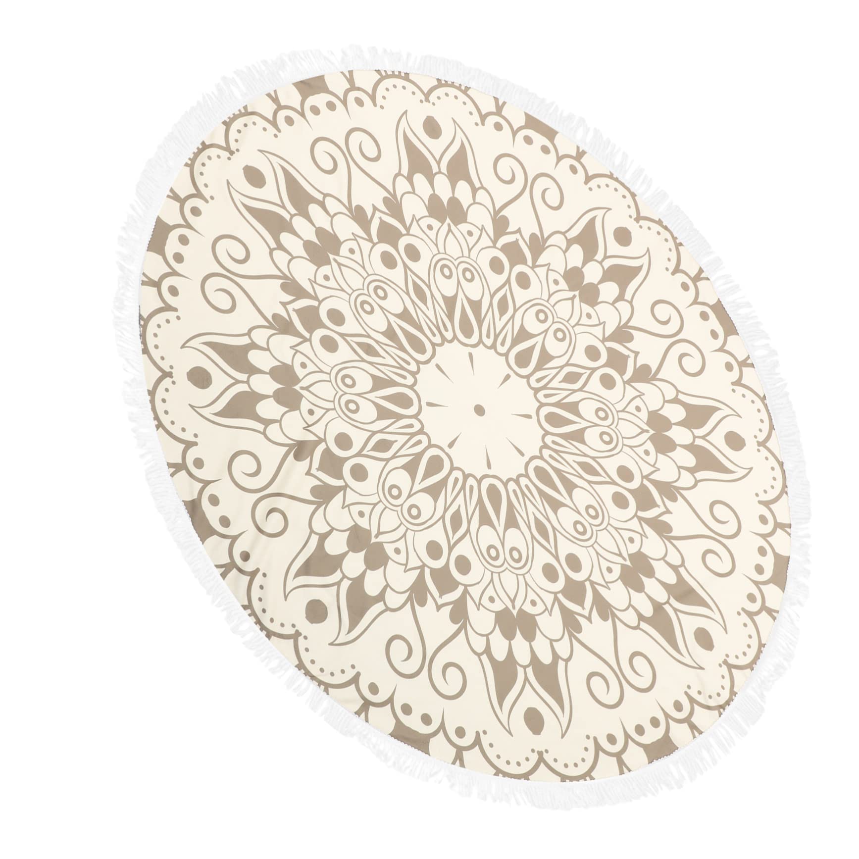 Fibre Fine Serviette de Bain Légère Ronde Mandala, 150cm, Camping