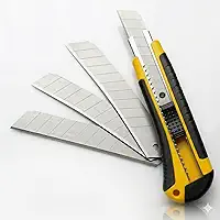 Kit Estilete Profissional Retrátil com 3 Lâminas Refil, Multiuso, Alta Precisão, Seguro e Ergonômico, Ideal para Construção, Faça você mesmo e Uso Diário