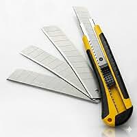 Kit Estilete Profissional Retrátil com 3 Lâminas Refil, Multiuso, Alta Precisão, Seguro e Ergonômico, Ideal para Construção, Faça você mesmo e Uso Diário