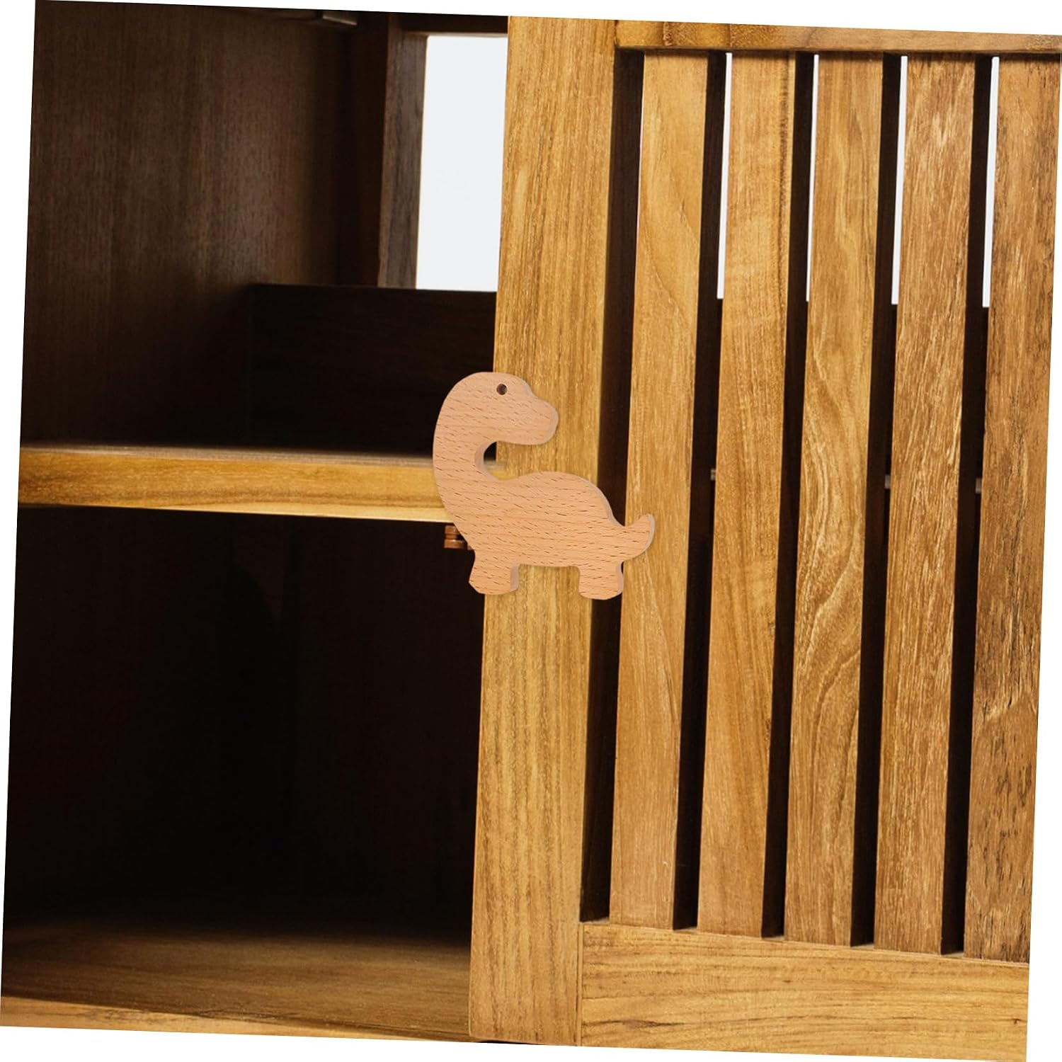 STOBAZA 6set Solid Wood Dinosaur Dresser Knobs Boys and Girls Cabinet Pulls Animal Cabinet Handles Screws Adhesive Pads