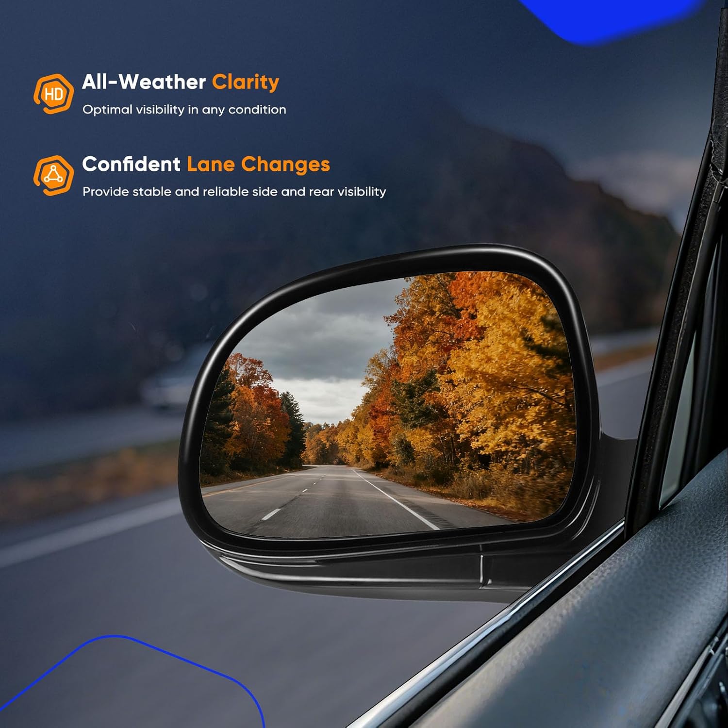 ECCPP Manual Fold Power Adjustment Side Mirrors For Chevy Blazer S10/ For GMC Jimmy S-15 (1994-1997) Left & Right Pair