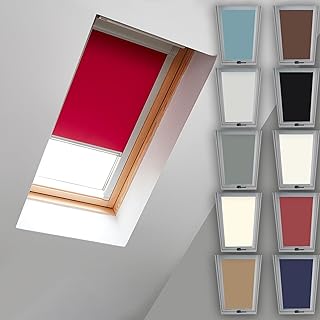 Verdunkelungsrollo Rollo für Roto mit Seitenschienen, Dachfensterrollo mit Seitenschienen Thermorollo, Sonnenschutz auf Maß 320 329 435 617 627 647 649 735 738 739 844 845 846 847 849 R45 R75 R85 R88