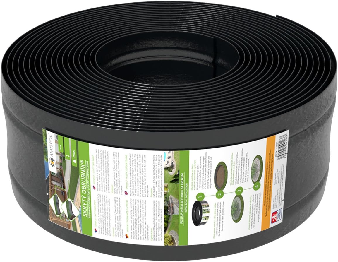 Plastic Lawn Edging 170/4mm, length 25m