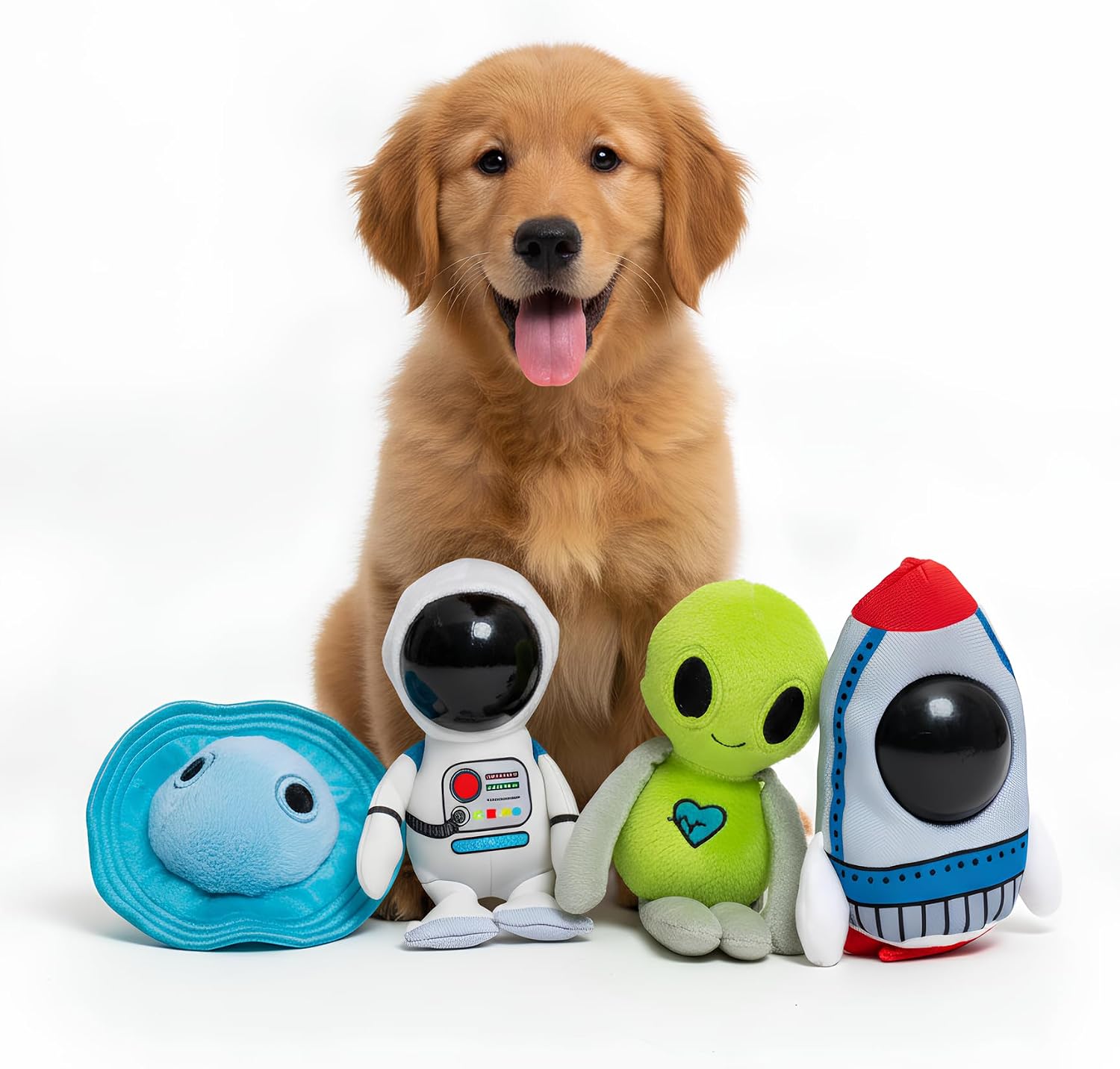 Juegos para perros espaciales, accesorios de juguete para perros resistentes para perros grandes y pequeños, mordedor indestructible de felpa para mascotas 2