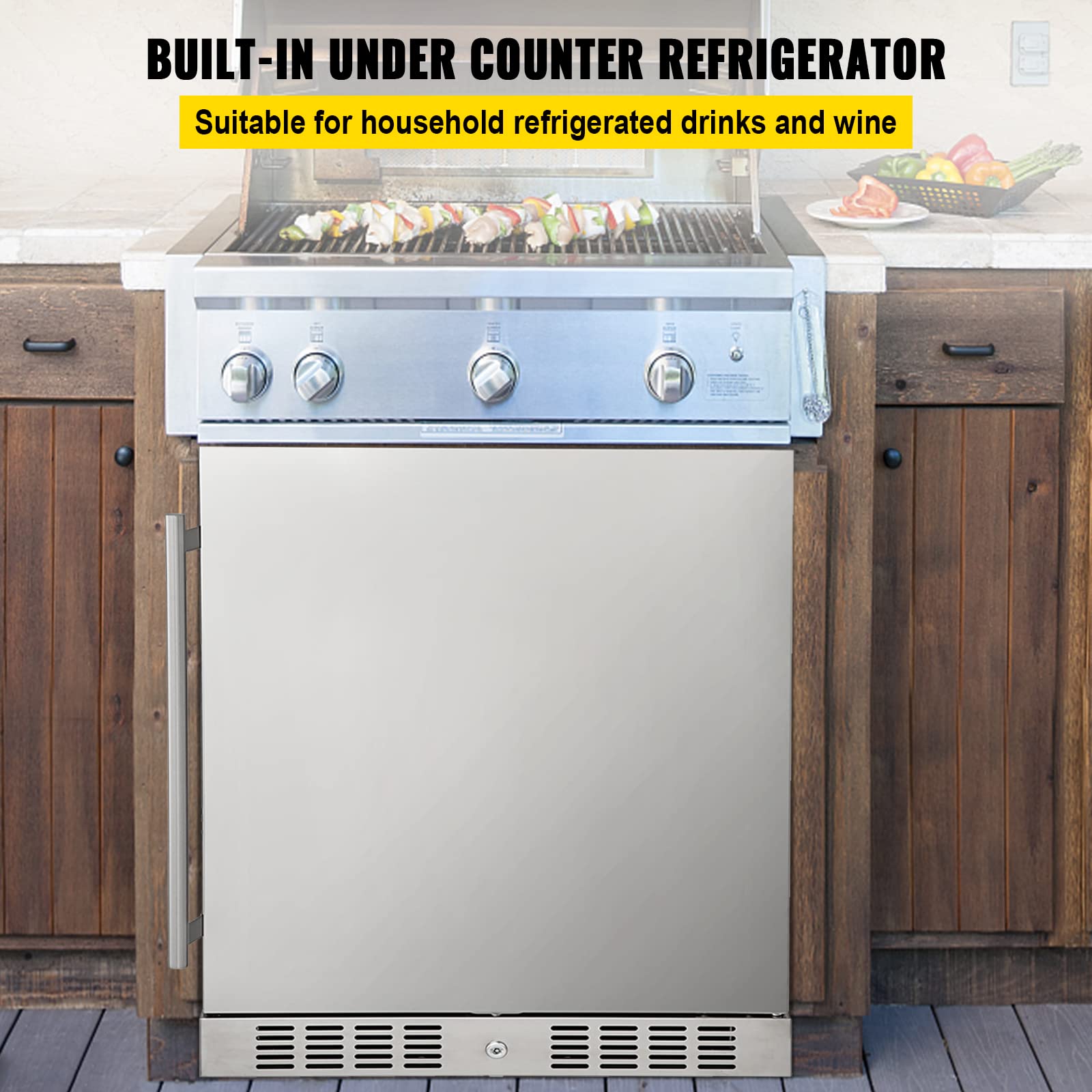 Buy VEVOR 150L Outdoor Refrigerator, 24" Builtin Undercounter Refrigerator, 5.3 cu.ft. Builtin