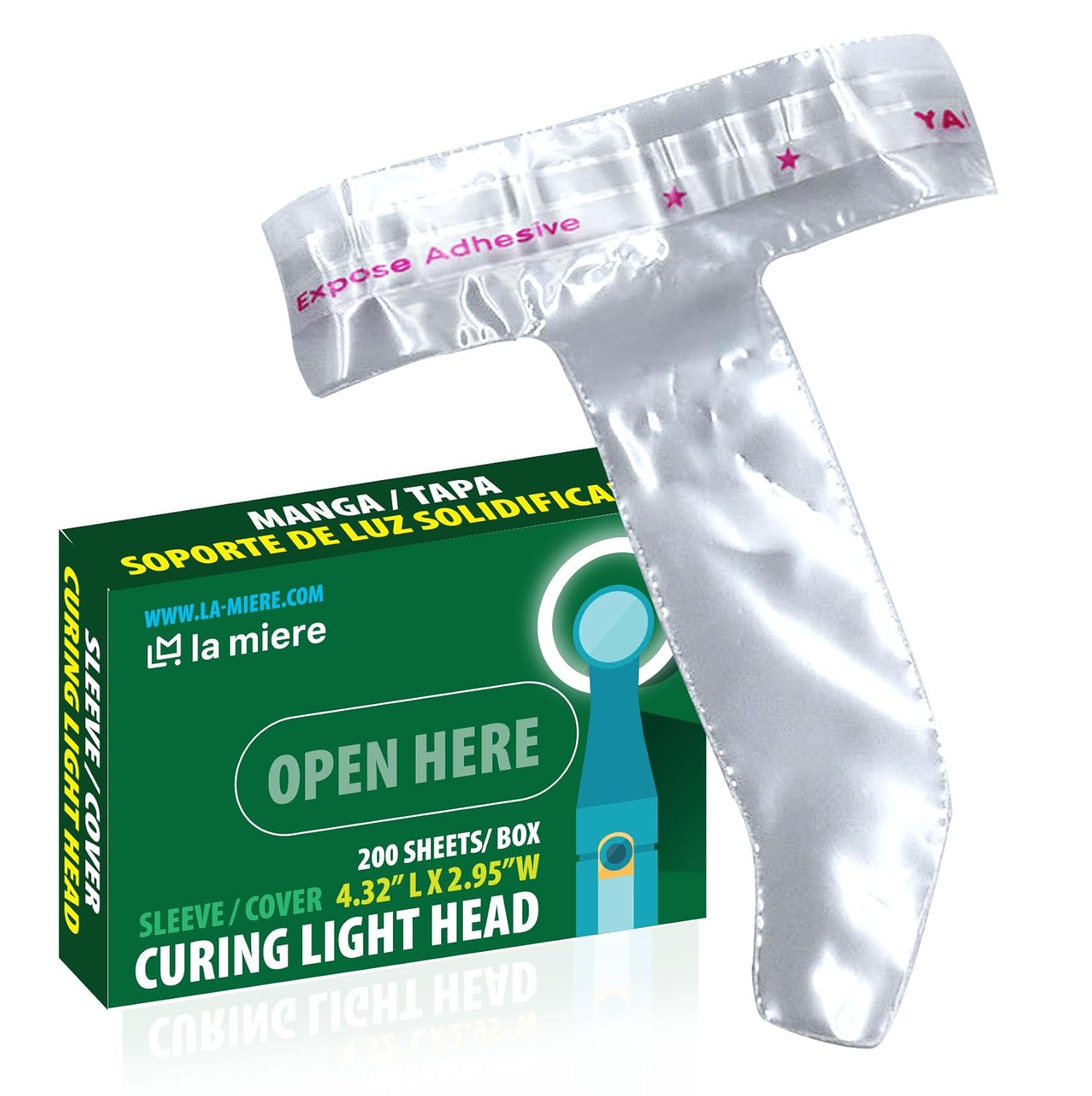 LA MIERE 42Boxes 4.33" X 1" Dental Curing Light Cover, Curing Light/Ultra Led Sleeves, Disposable Implant Protective Cover Fits 11 mm Tip Head