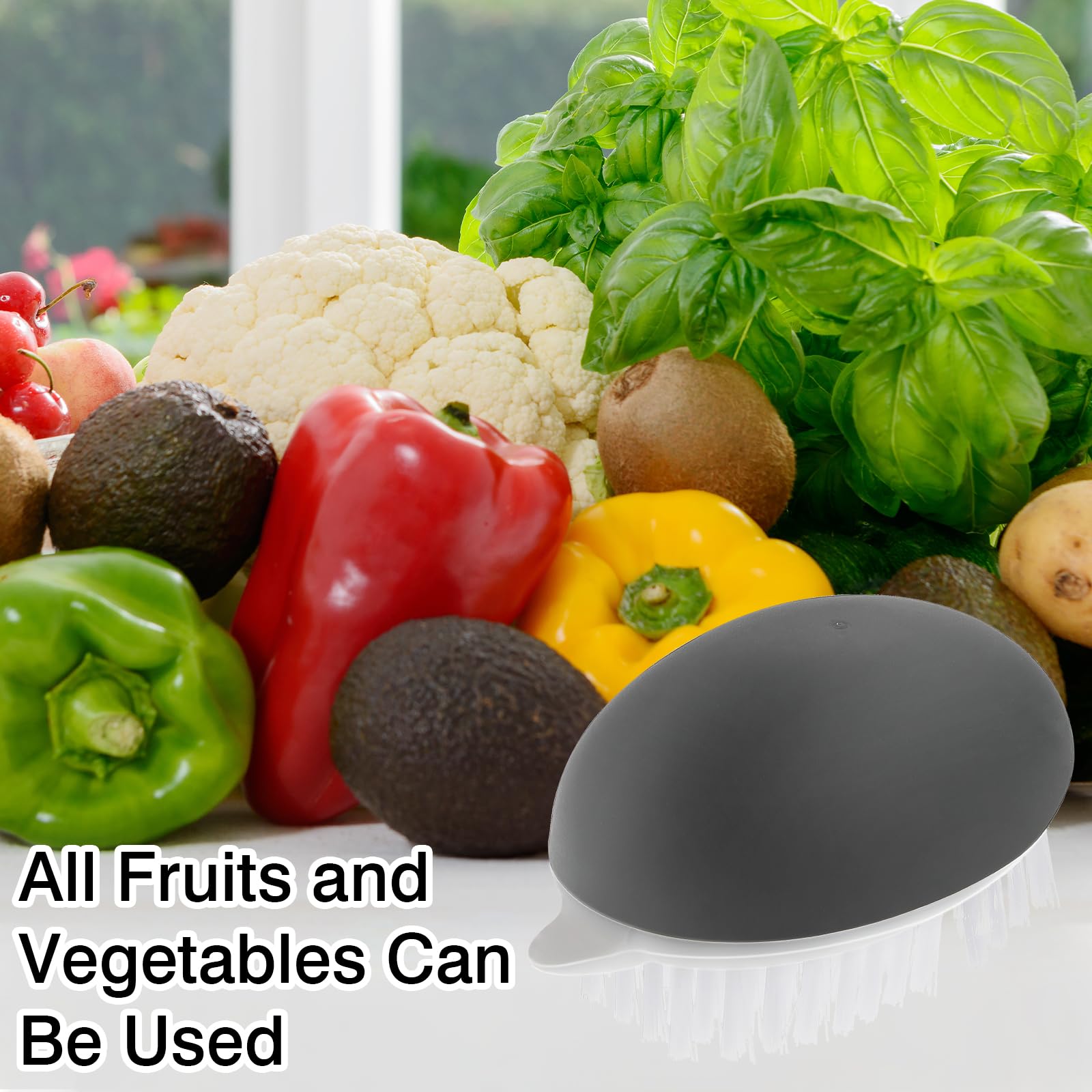 2 Cepillos De Verduras para Alimentos Cepillo De Frutas con Cerdas Flexibles Y Duras Cepillo De Limpieza De Agarre Antideslizante Cepillo De Limpieza para Lavar Patatas Huevos Hongos