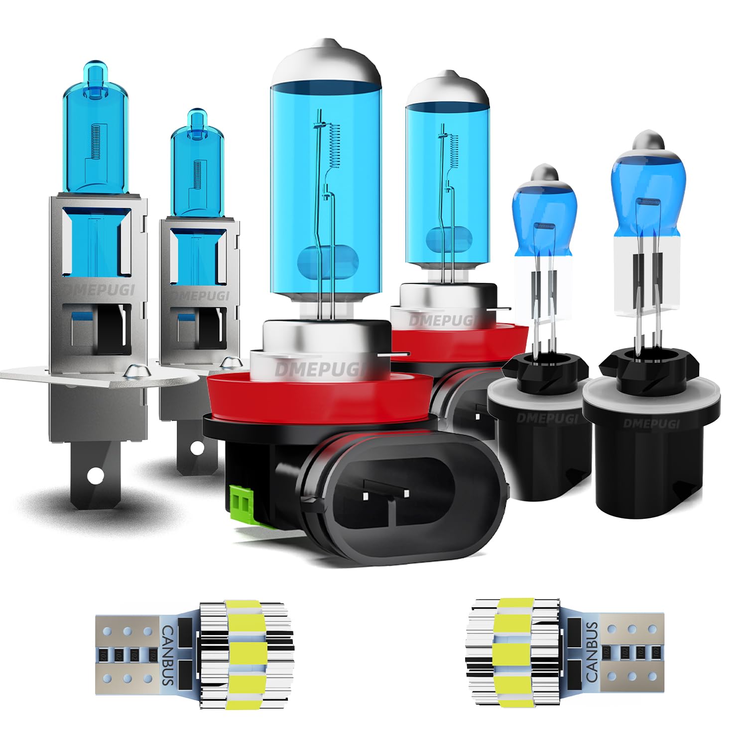 headlight bulbs Compatible With Sonata 2010 Halogen lights,H1 High Beam+ H11/H8/H9 Low Beam+ 880 Fog Lights Kits+ License Plate Lights,Plug N Play,Pack of 8