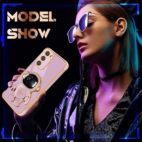 Miniatura 6 de Coralogo Funda para Samsung Galaxy S23, diseño de astronauta linda para mujeres y niñas, con soporte oculto de astronauta, diseño 6D, para Samsung