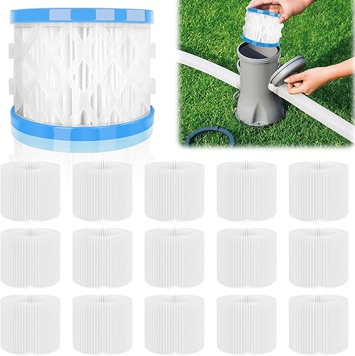 Cartucho de filtros para bañera de hidromasaje tipo VI, paquete de 16 filtros de spa compatibles con Lay-Z-Spa, Coleman SaluSpa 90352E 58323 90427E,