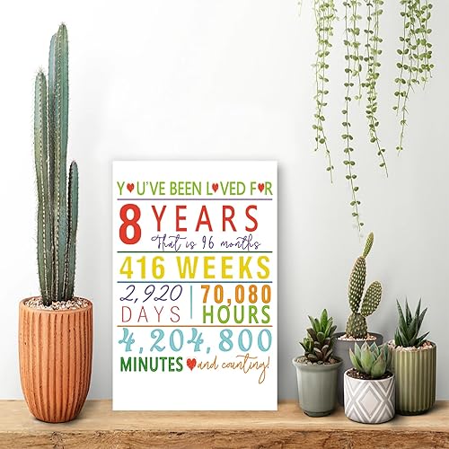 Miniatura 6 de YiKaLus Tarjeta de feliz cumpleaños número 8 para nieta hija, divertido regalo de cumpleaños de ocho años para nieto hijo, tarjeta de cumpleaños