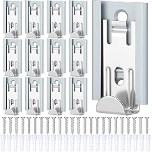 Duraaamo 12 Pack Nickel Plated Adjustable Mirror Clips for Wall Mounting