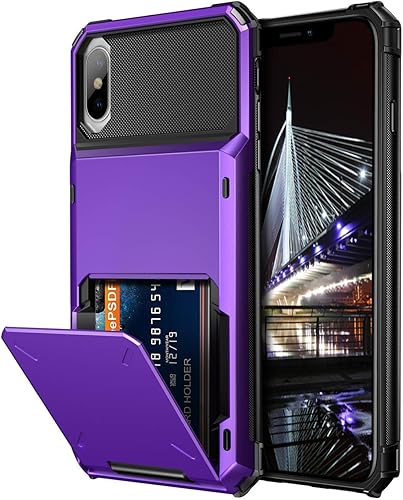 Miniatura 8 de Vofolen Funda para iPhone Xs Max, con ranura para identificación, tarjetero de crédito, resistente a los arañazos, de doble capa, protección contra