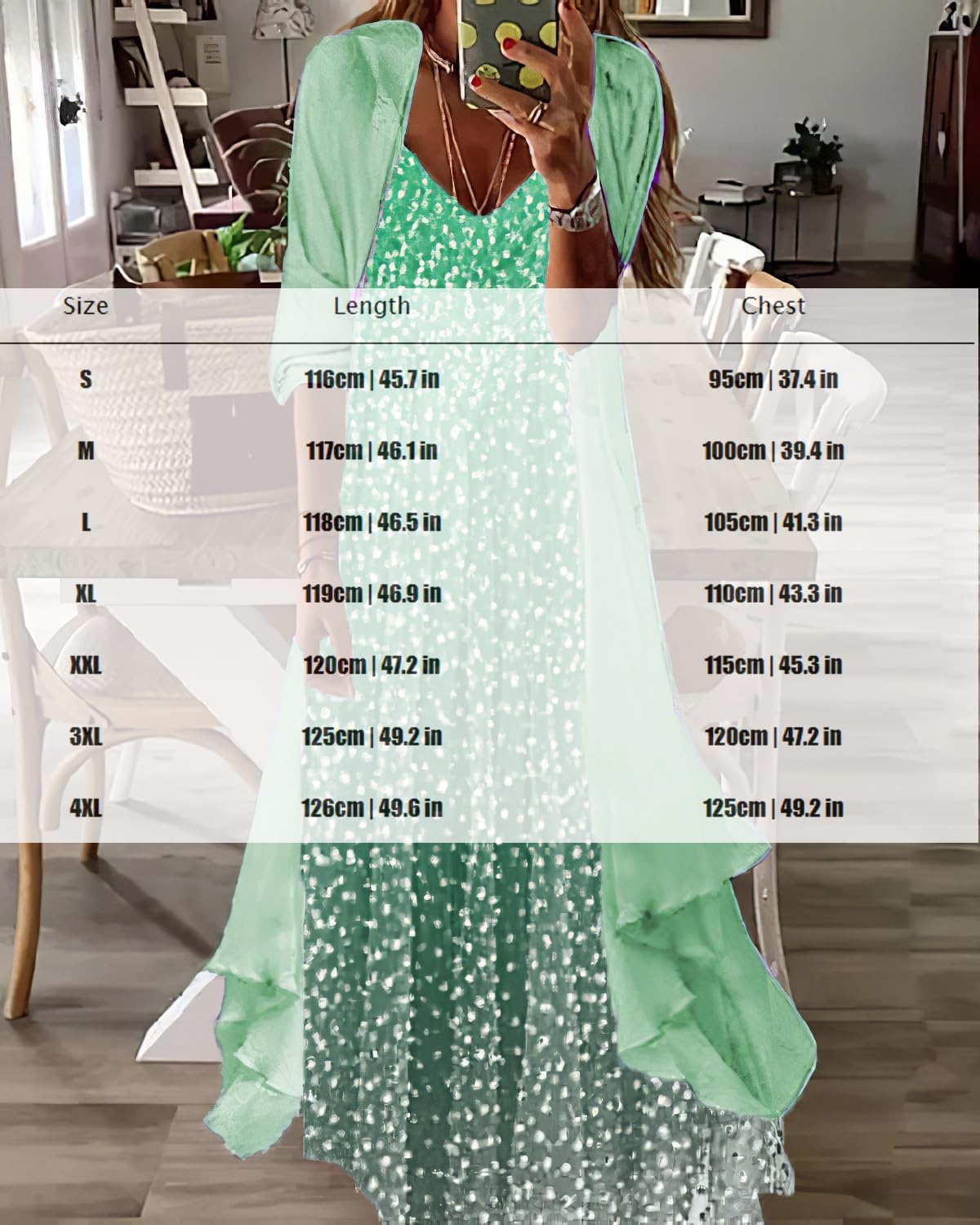 Women's Boho Floral Two-Piece Set Wedding Guest Maxi Dress Summer Cocktail Formal Dress with Chiffon Jacket - Image 3