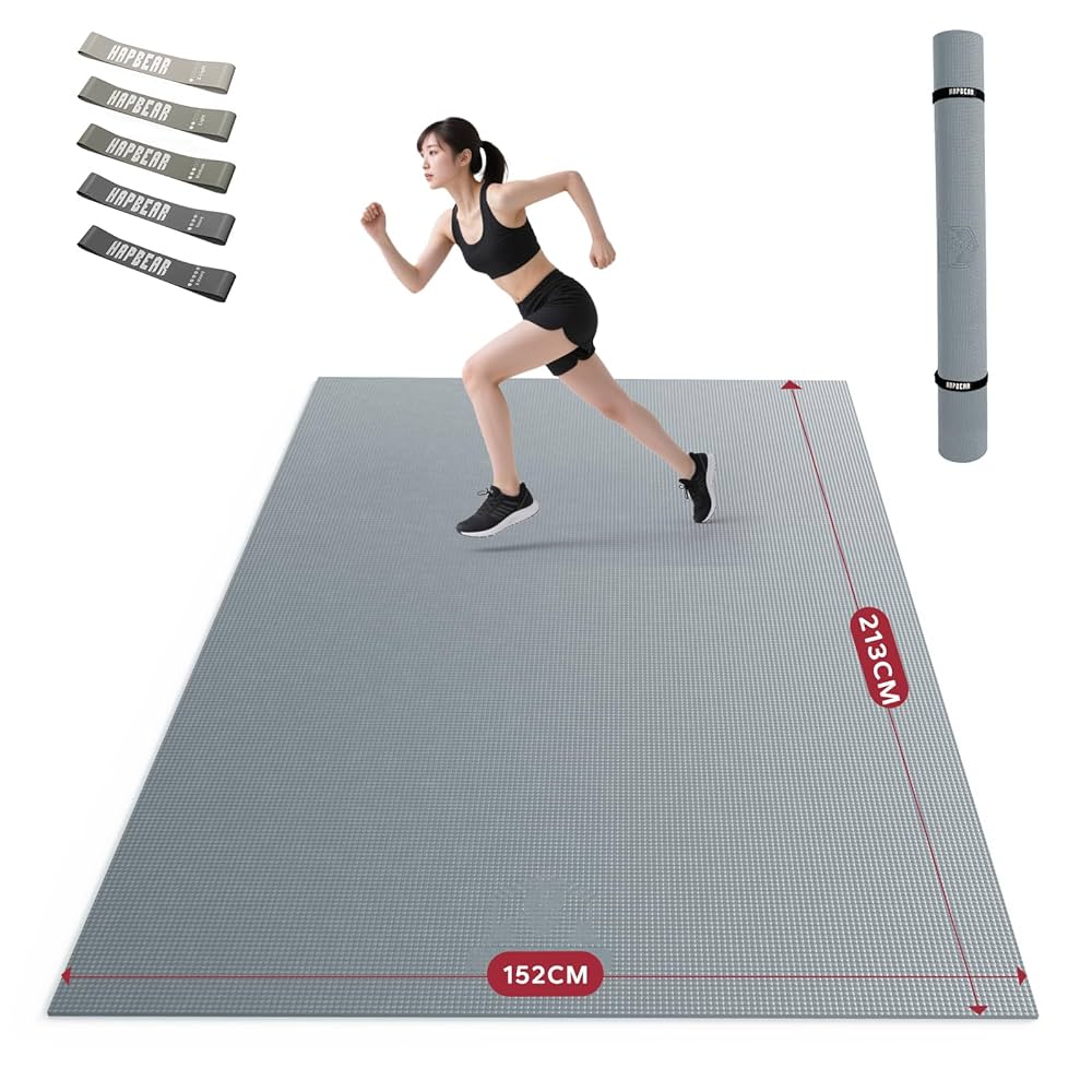大判 ヨガマット　8mm厚　200cm×130cm Amazon | HAPBEAR エクササイズマット 8mm 厚手 大判 ヨガマット