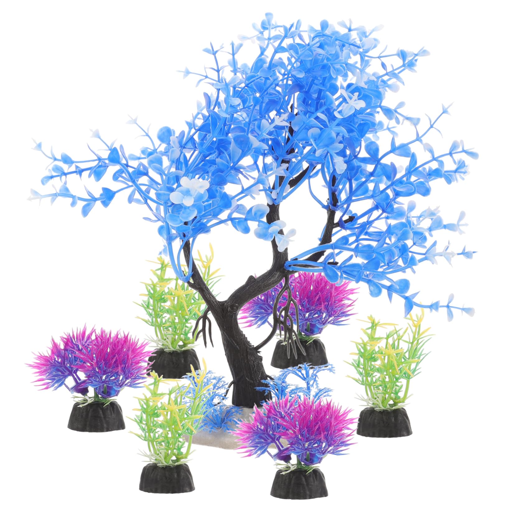 Alipis 5 Set Decorazione Simulata Di Acquatica Fake Plants Aquarium Aqua Pianta Piante Artificiali Uv Accessori Per Acquari Per Acquario Piante Per Acquari in Plastica 7 Pezzi*5