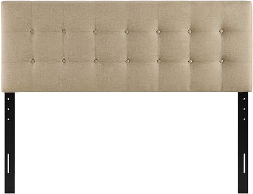 Vista 13 de Cabecero de cama individual, Modway Emily, tapizado en vinilo de color blanco, Tela, Tejido Gris