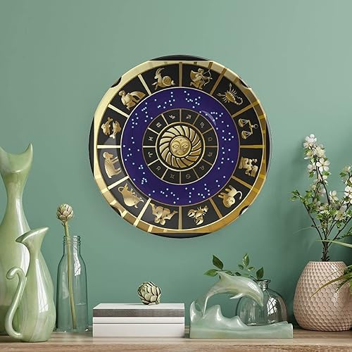 Miniatura 5 de Placas de cerámica, placas de cerámica decorativas de astrología, la placa parece cuadrada con detalles zodiaco, 6 pulgadas, platos decorativos