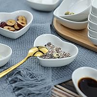 Vista 5 de Plato de cerámica multiusos en forma de corazón para condimentos, platos de sushi para aperitivos (juego de 4)