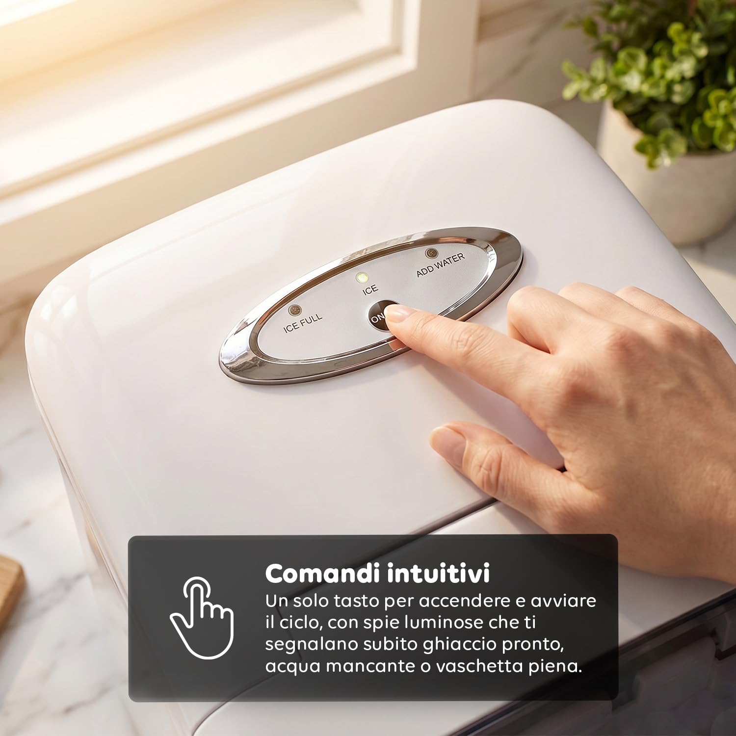 Avilia - Macchina Ghiaccio 10Kg/24h 150W, serbatoio 1,7L per Bevande e Cocktail, Uso Domestico e Professionale, Rapida Produzione 9 cubetti in 10 Minuti, Bassa Rumorosità