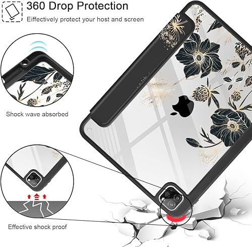 Miniatura 6 de May Chen Funda para iPad de 12.9 pulgadas (65433 generación, 2022202120202018), soporte para lápiz + soporte triple para apagado y encendido