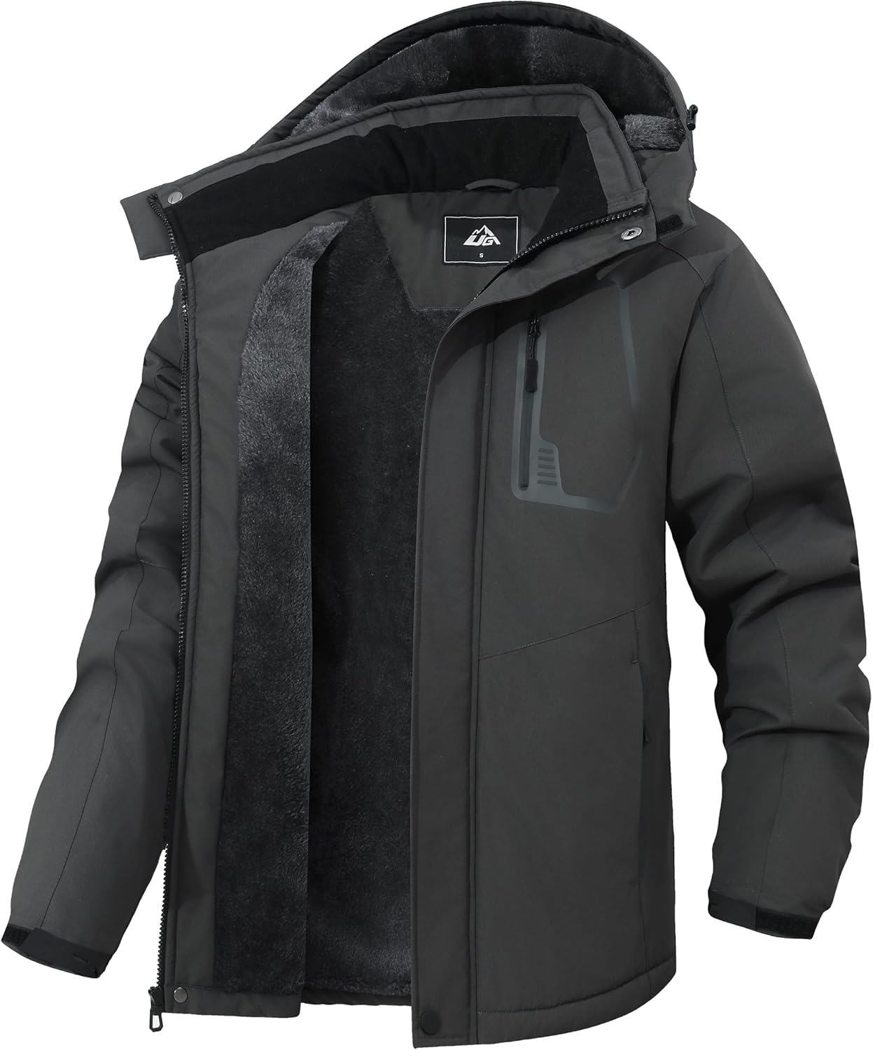 Men's Winter Ski Jacket Waterproof Snow Coat,Adjustable Hood & Multiple Pockets for Cold Weather Protection
