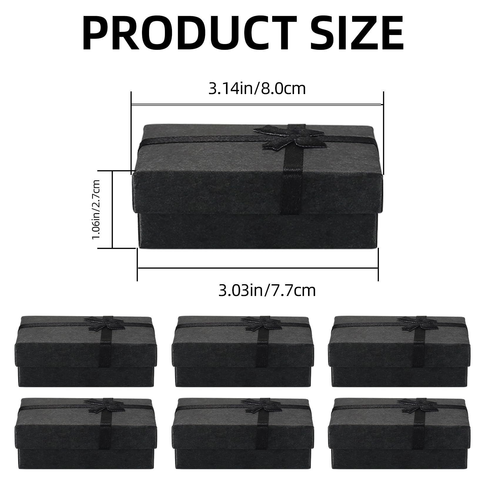 26 Piezas Cajas de Regalo, Cajitas de Regalo, Cajas de Embalaje para Navidad, Aniversario, Cumpleaños, Boda - Negro